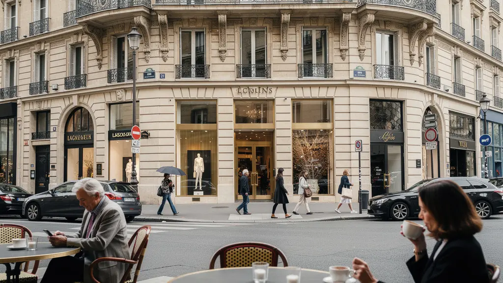 Rue typique du quartier Madeleine dans le 8ème arrondissement de Paris