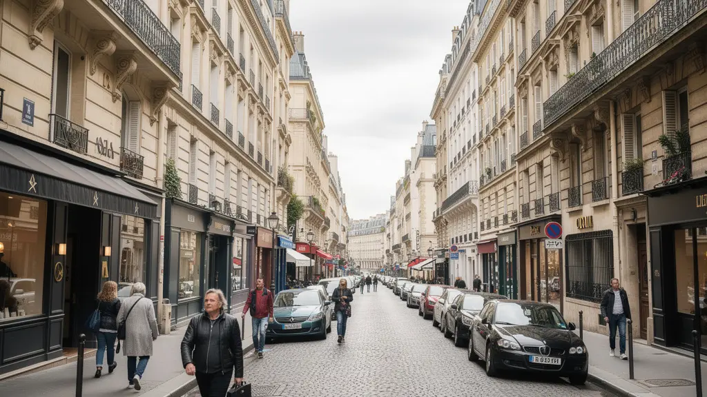 Perspective de la rue de l'Arcade dans le 8ème arrondissement parisien